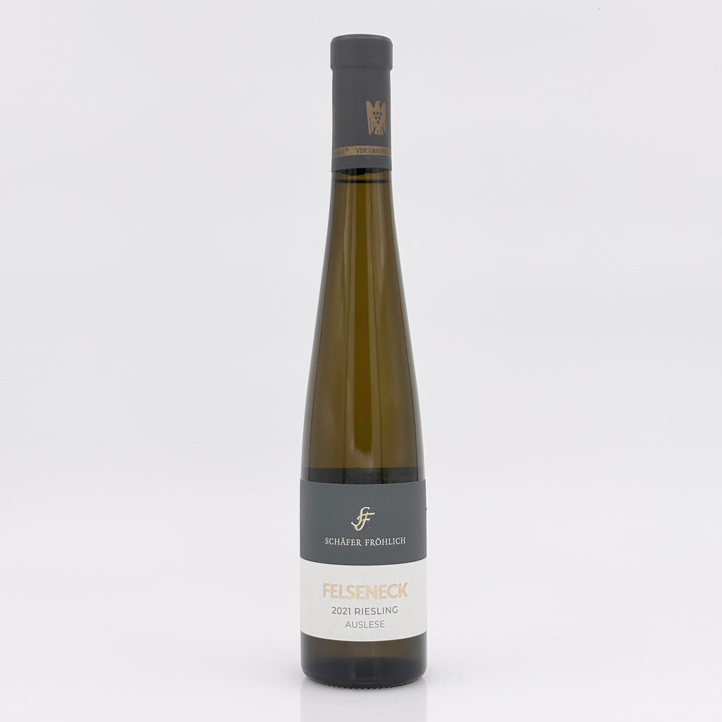 Wine bottle with a label on a white background