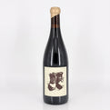 Wine bottle with a label on a white background