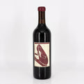 Wine bottle with a label on a white background