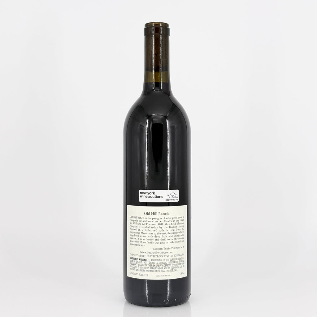 Wine bottle with a label on a white background