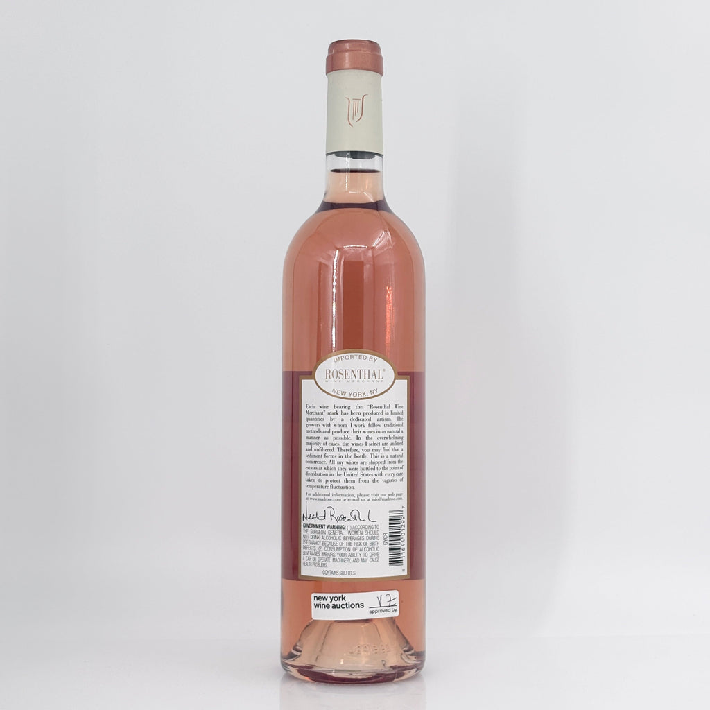 Bottle of Rosenthal rose wine on a white background