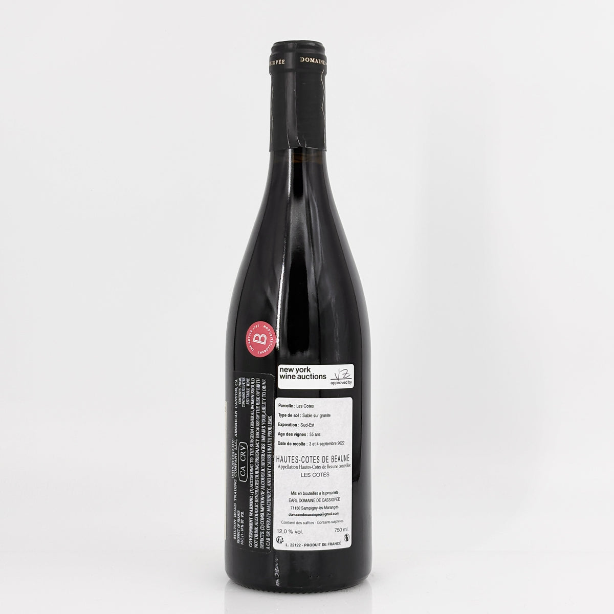 2022 Domaine de Cassiopee Bourgogne Hautes Cotes de Beaune Les Cotes Burgundy, France