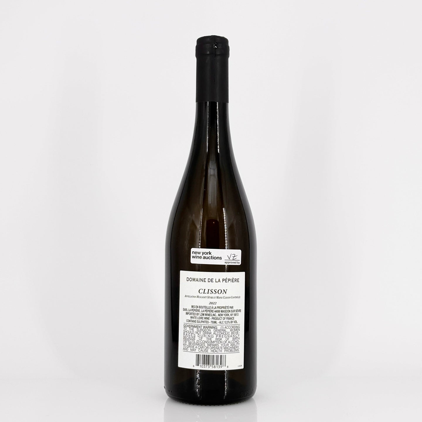 Bottle of wine on a white background