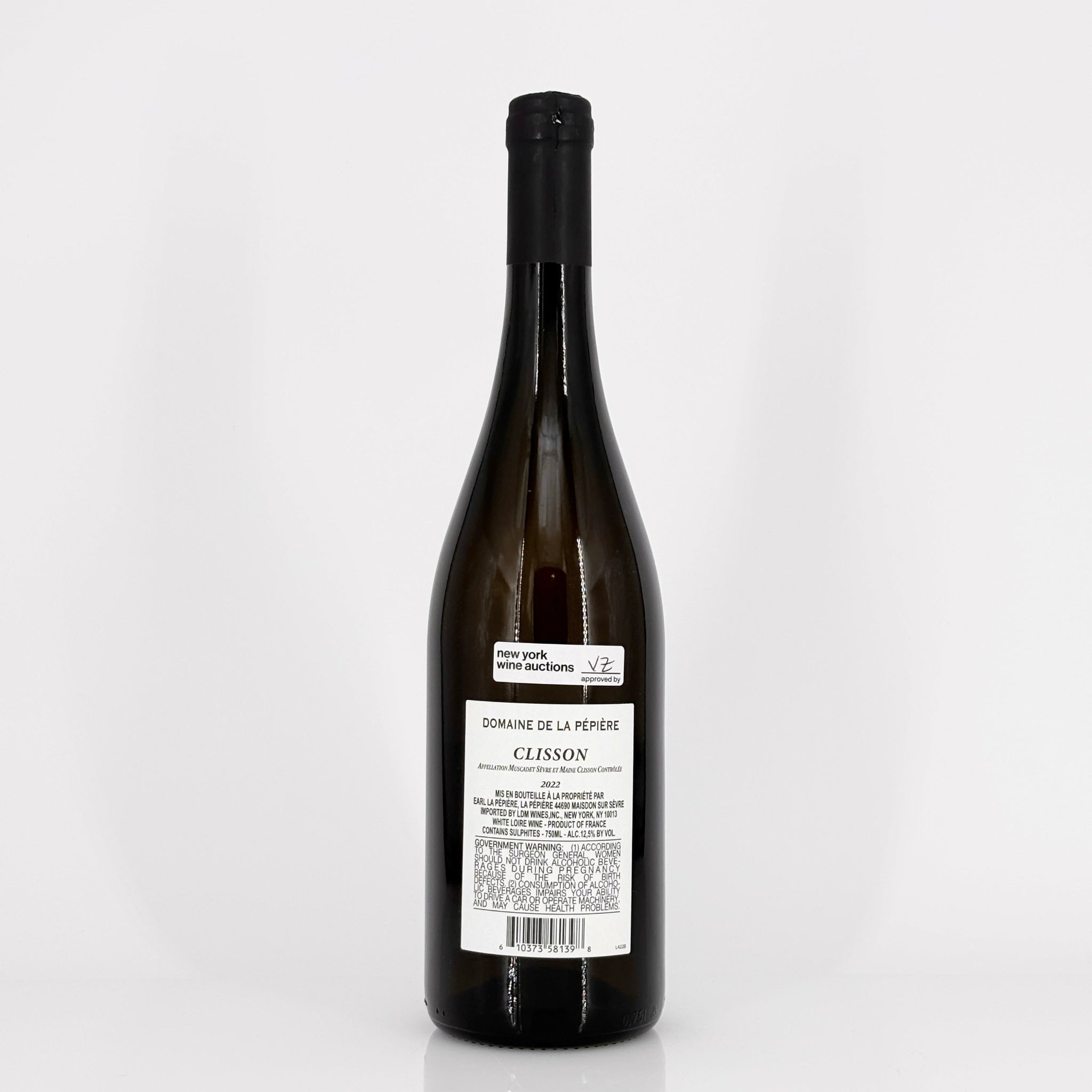Bottle of wine on a white background