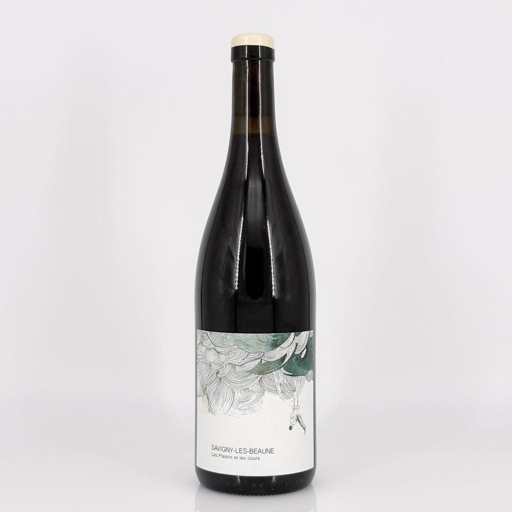 Wine bottle with a label on a white background