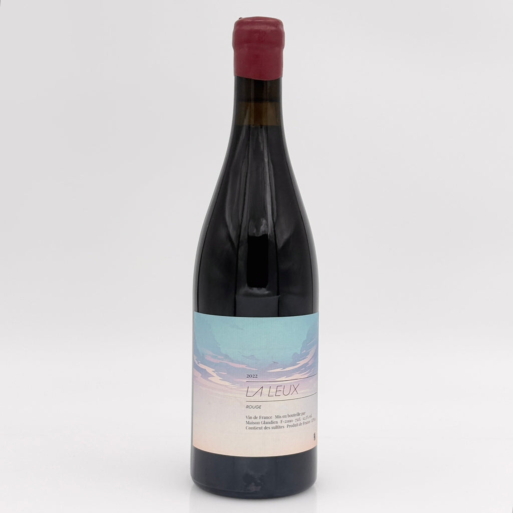 Wine bottle with a label on a white background
