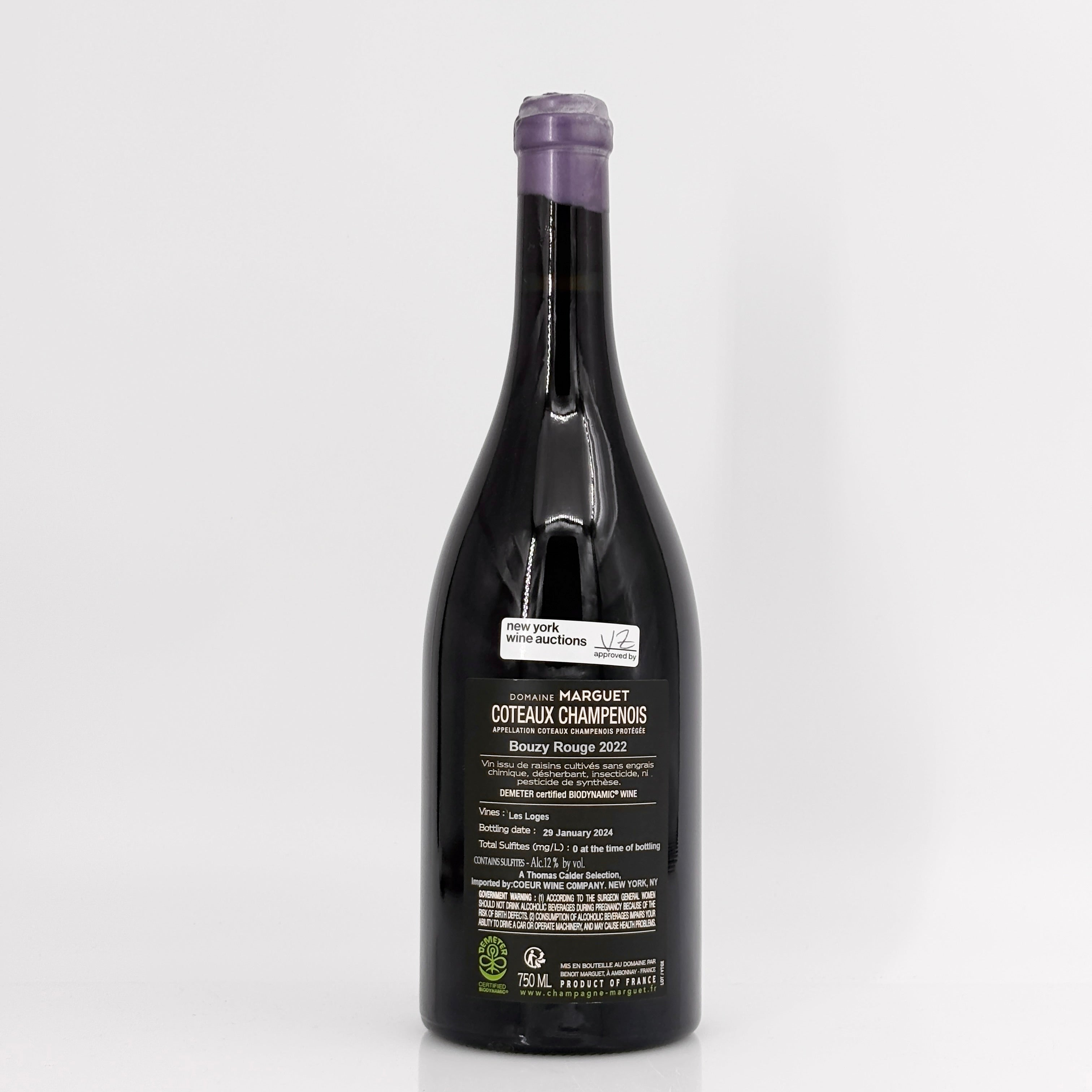 2022 Marguet Pere & Fils Coteaux Champenois Bouzy Pinot Noir Rouge Champagne, France