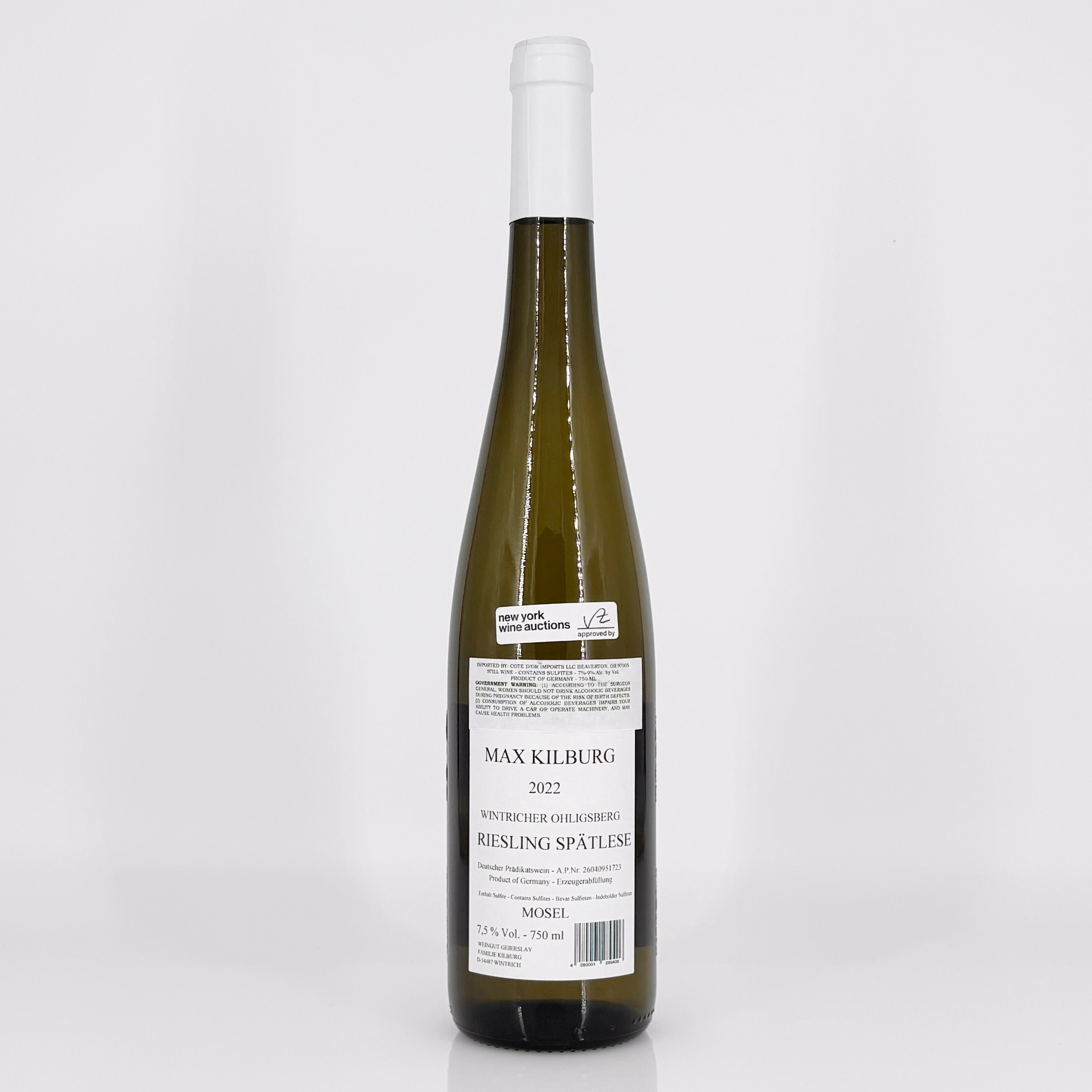 2022 Max Kilburg Ohligsberg Riesling Spatlese, Mosel, Germany (Lot 2)
