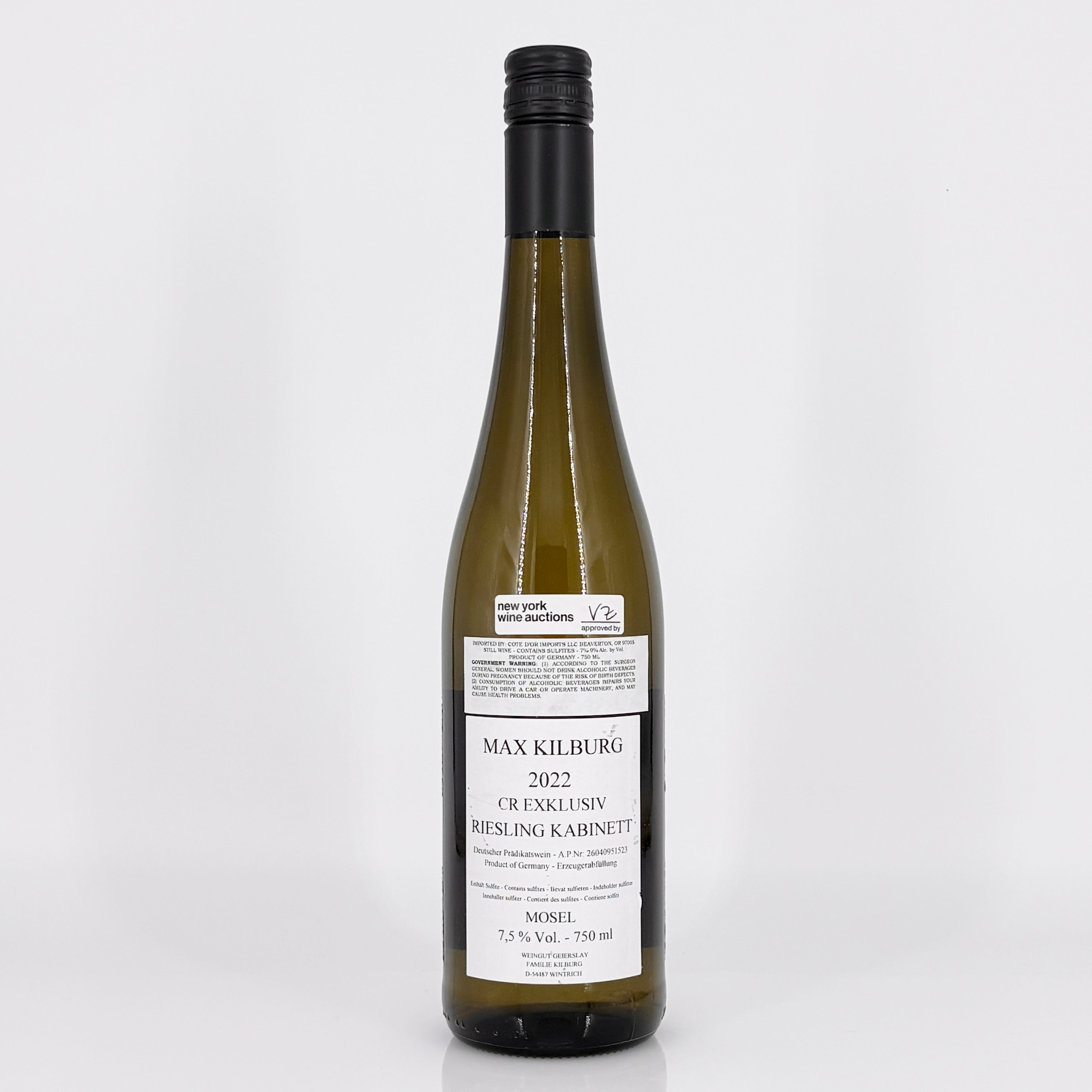 2022 Max Kilburg 'CR Exklusiv' Riesling Kabinett Mosel, Germany (Lot 3)