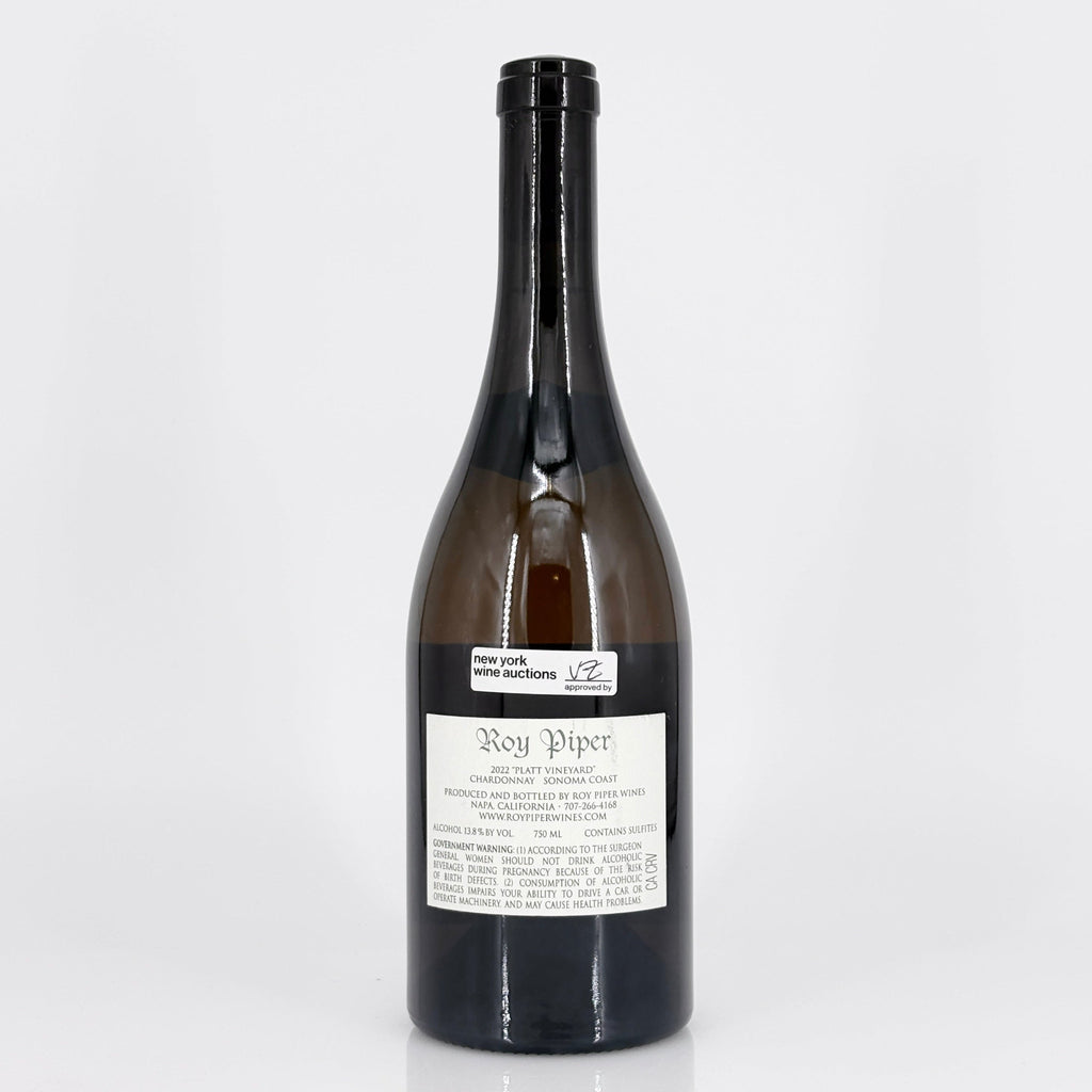 Wine bottle with a label on a white background