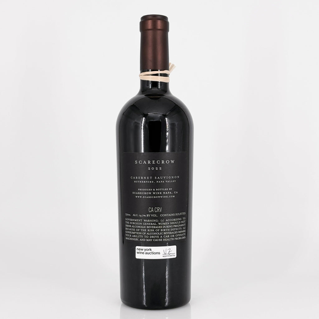 Wine bottle with a visible label on a white background