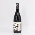 Wine bottle with a label on a white background