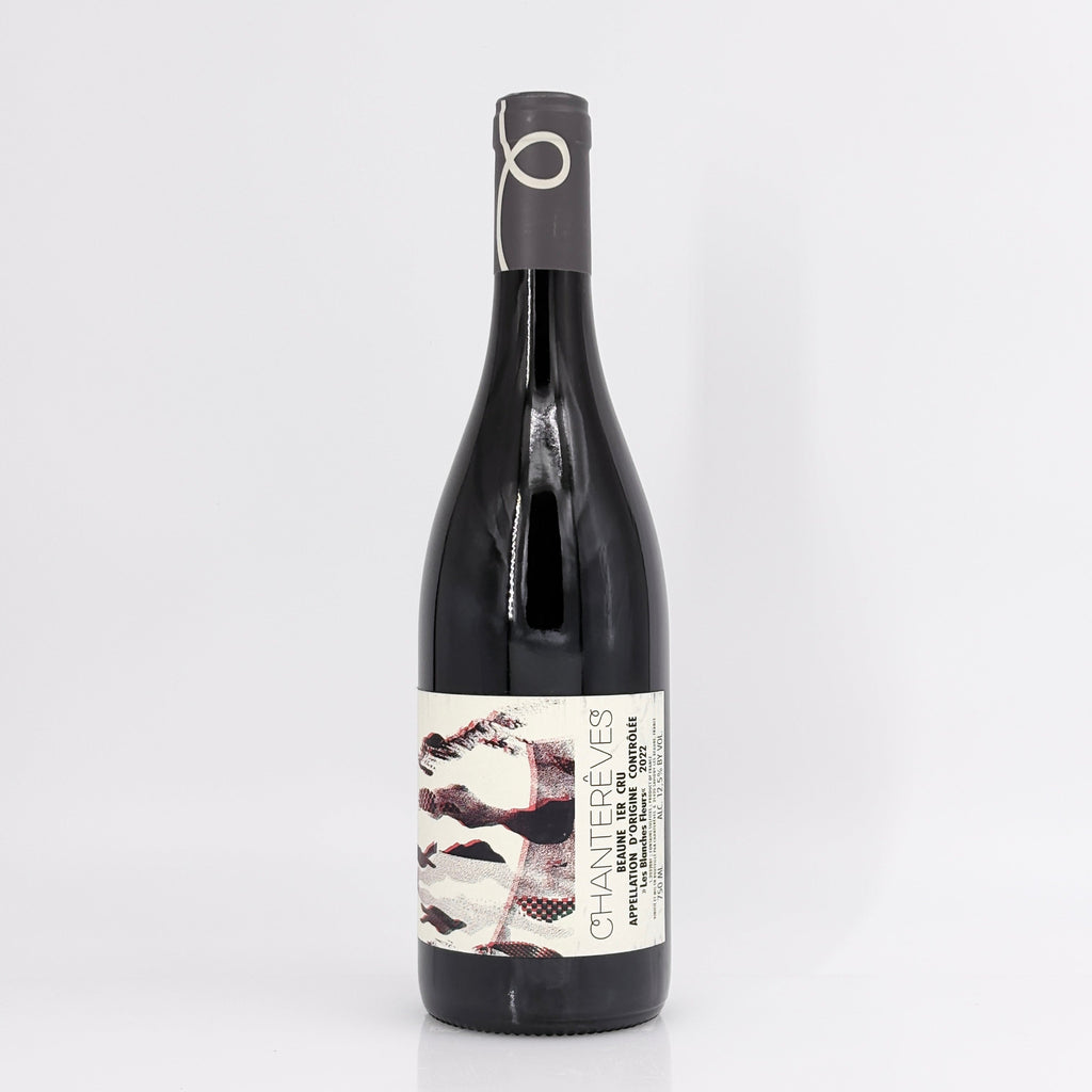 Wine bottle with a label on a white background