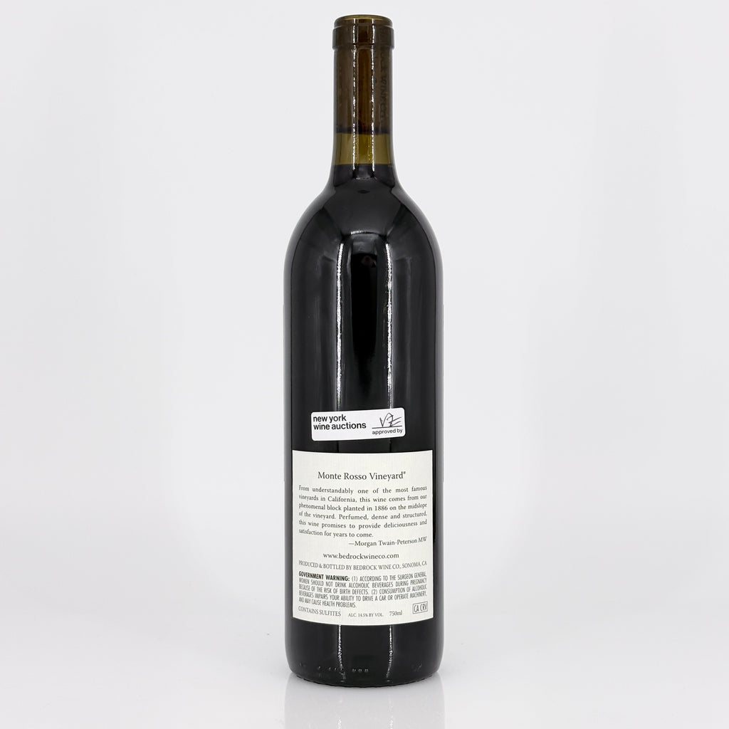 Wine bottle with a label on a white background