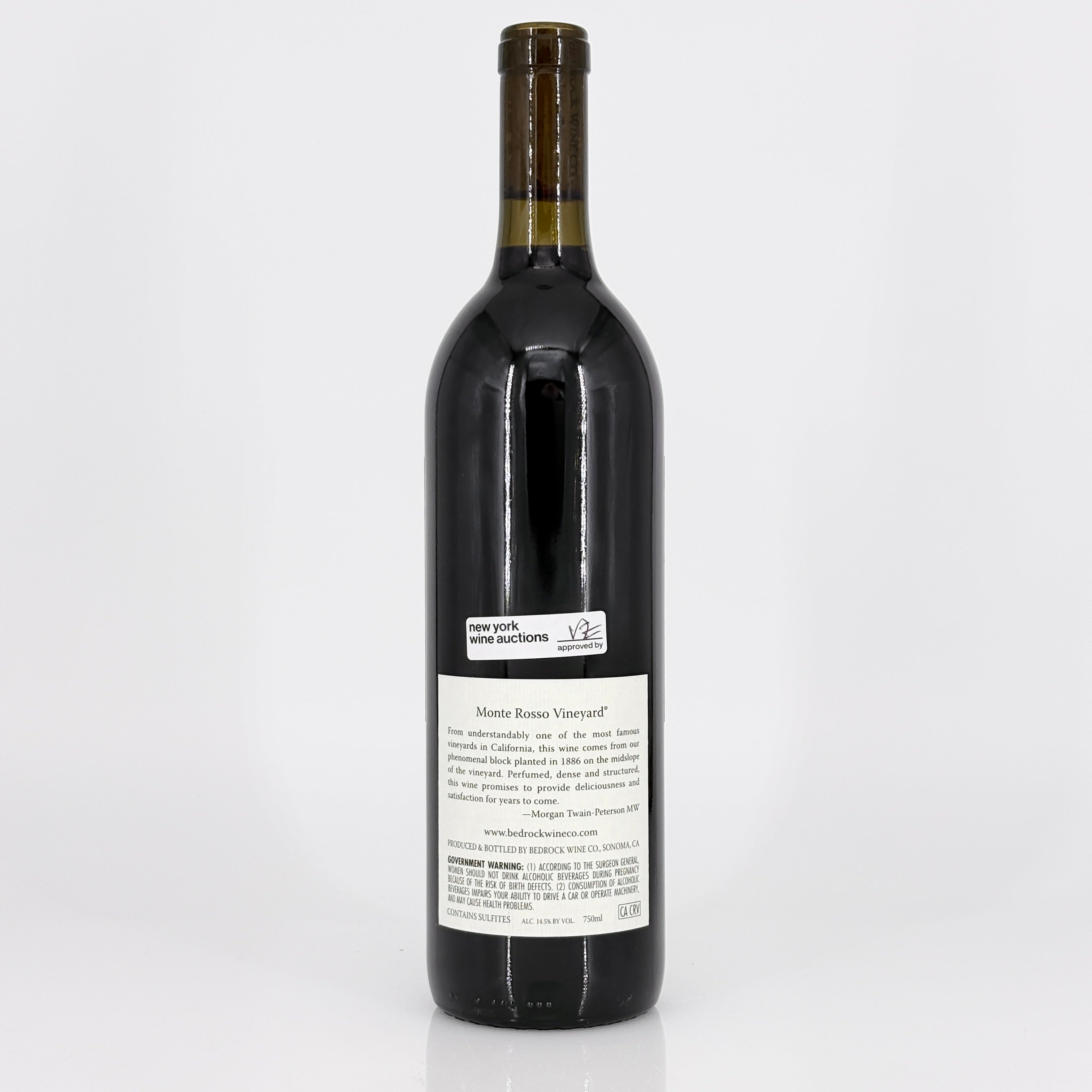 Wine bottle with a label on a white background