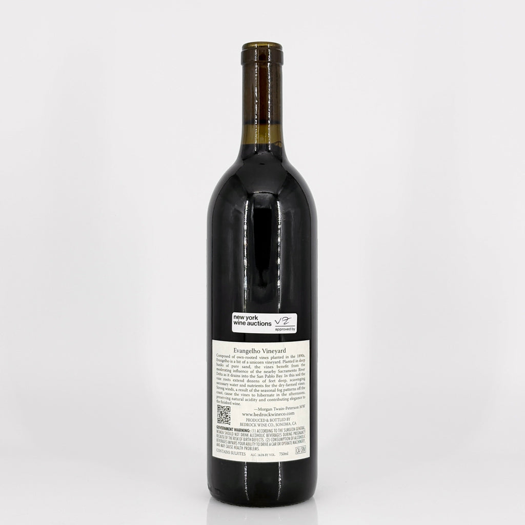Wine bottle with label on a white background