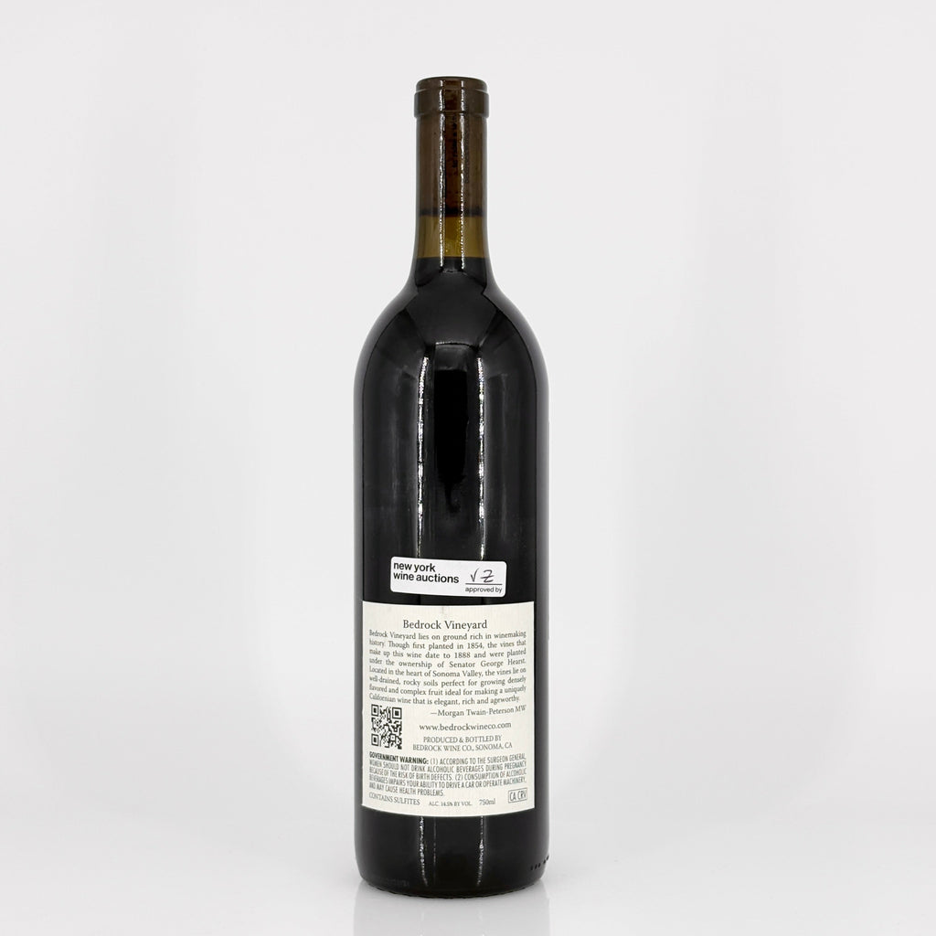 Wine bottle with a label on a white background