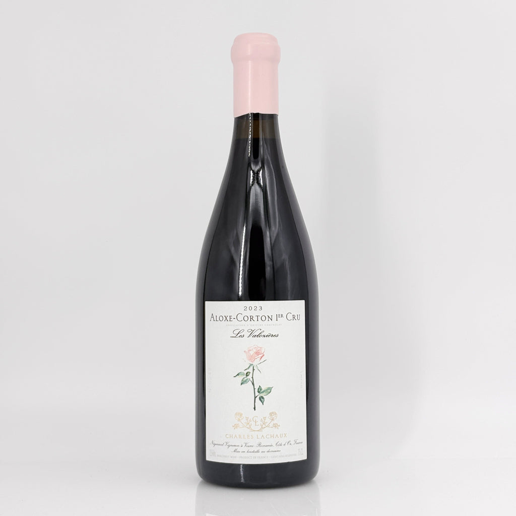 Wine bottle with a label on a white background