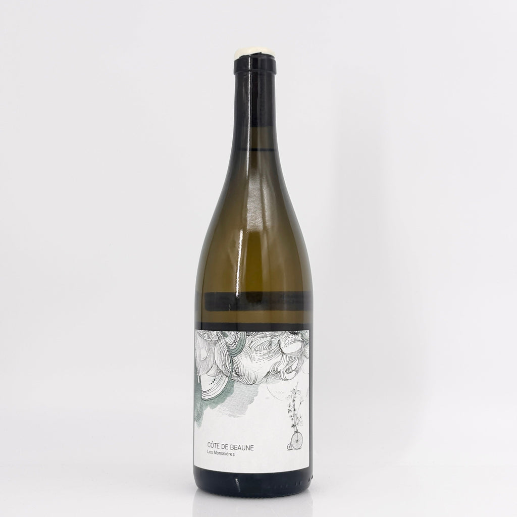 Wine bottle with a label on a white background