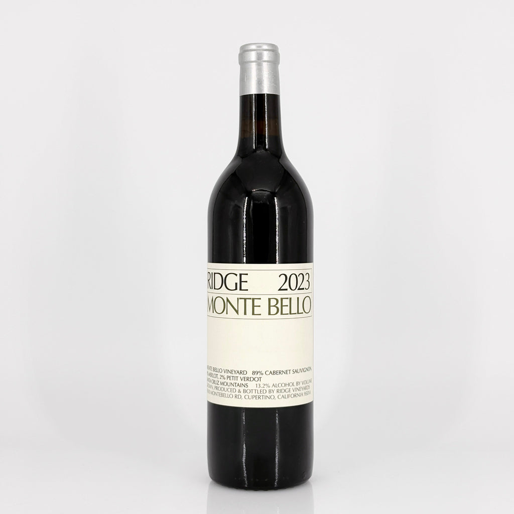 Wine bottle with a white label on a light gray background