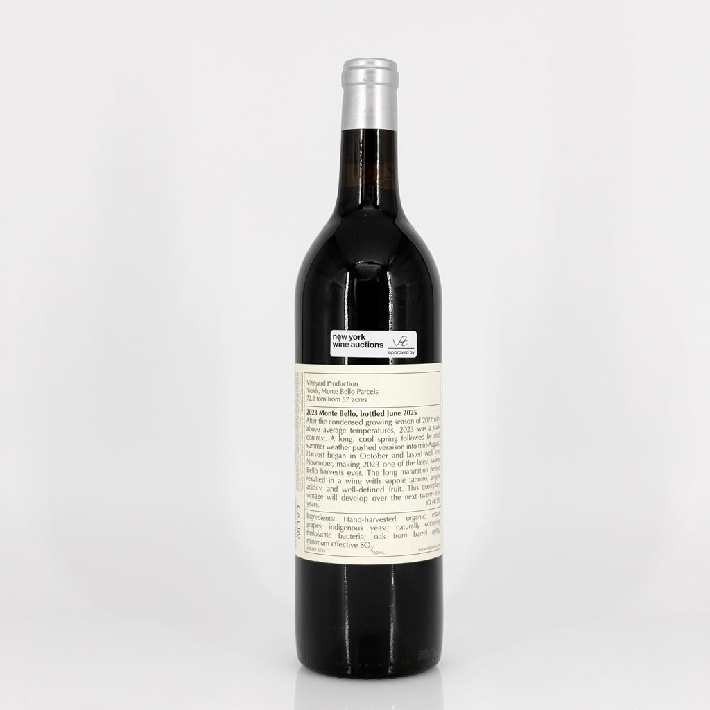 Wine bottle with a label on a white background