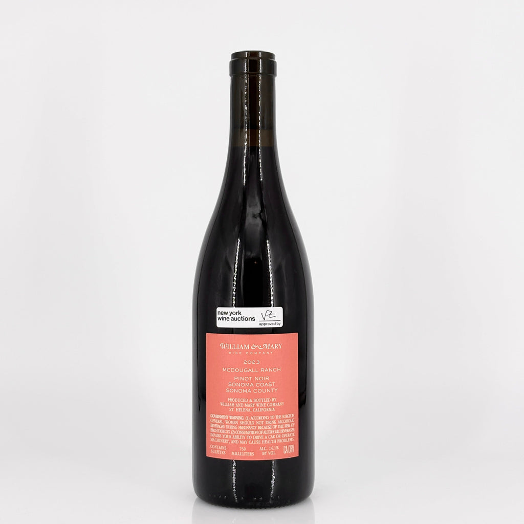 Wine bottle with a label on a white background