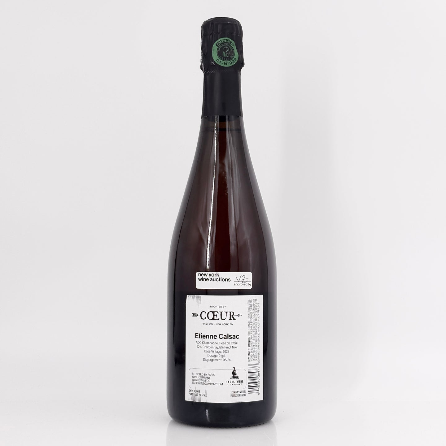 Etienne Calsac 'Rose de Craie' Rose, Champagne, France NV (B22)