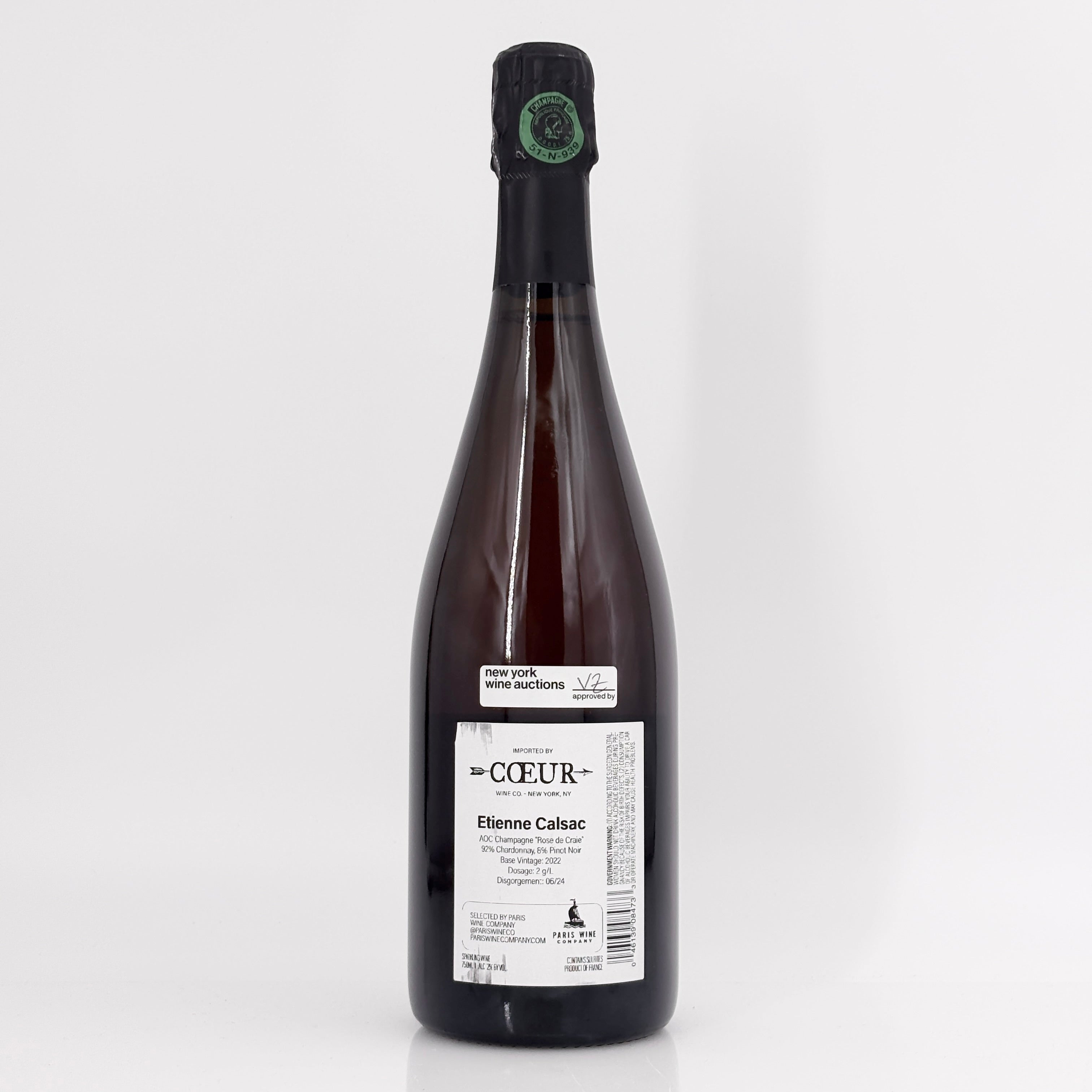 Etienne Calsac 'Rose de Craie' Rose, Champagne, France NV (B22)