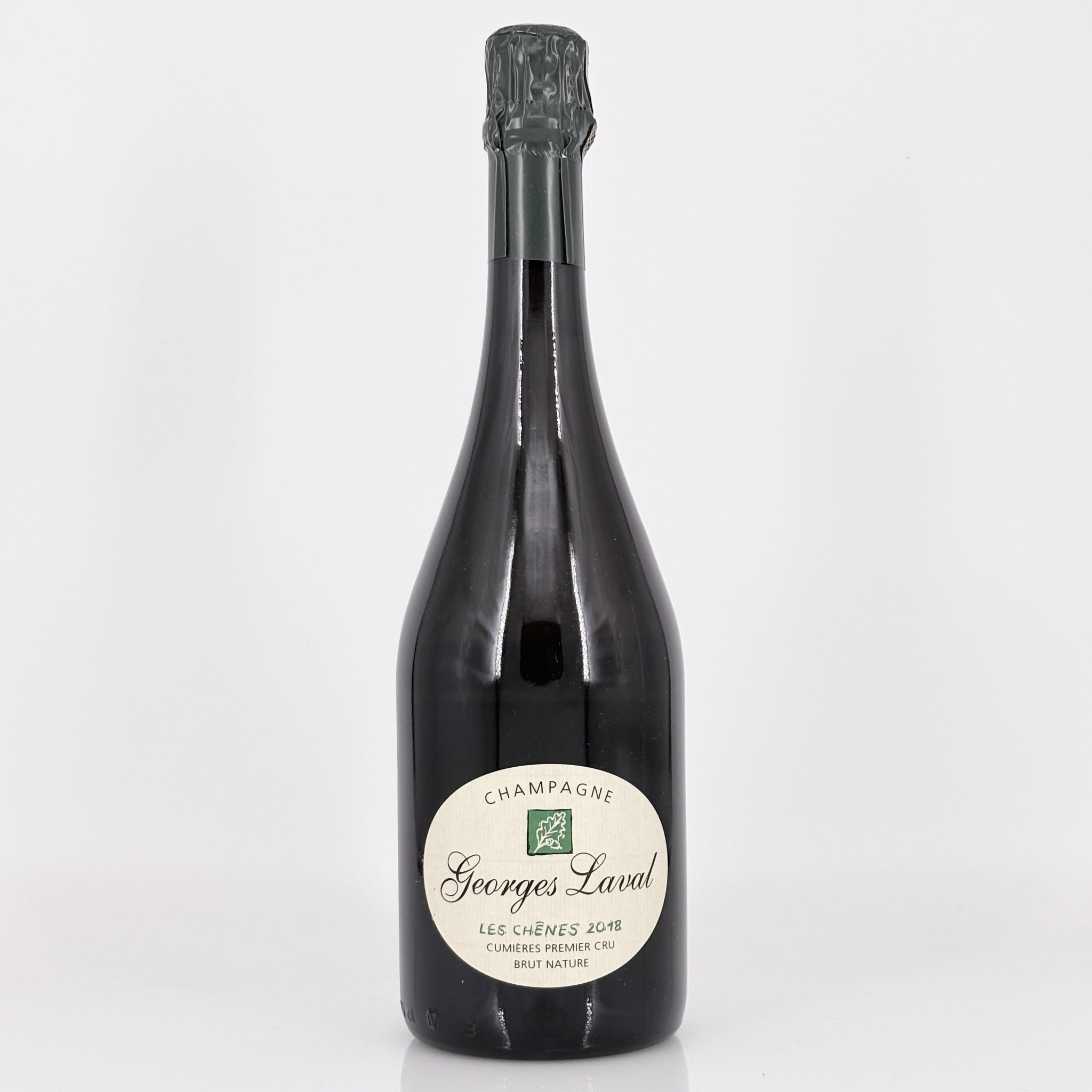 Bottle of Georges Laval champagne on a white background