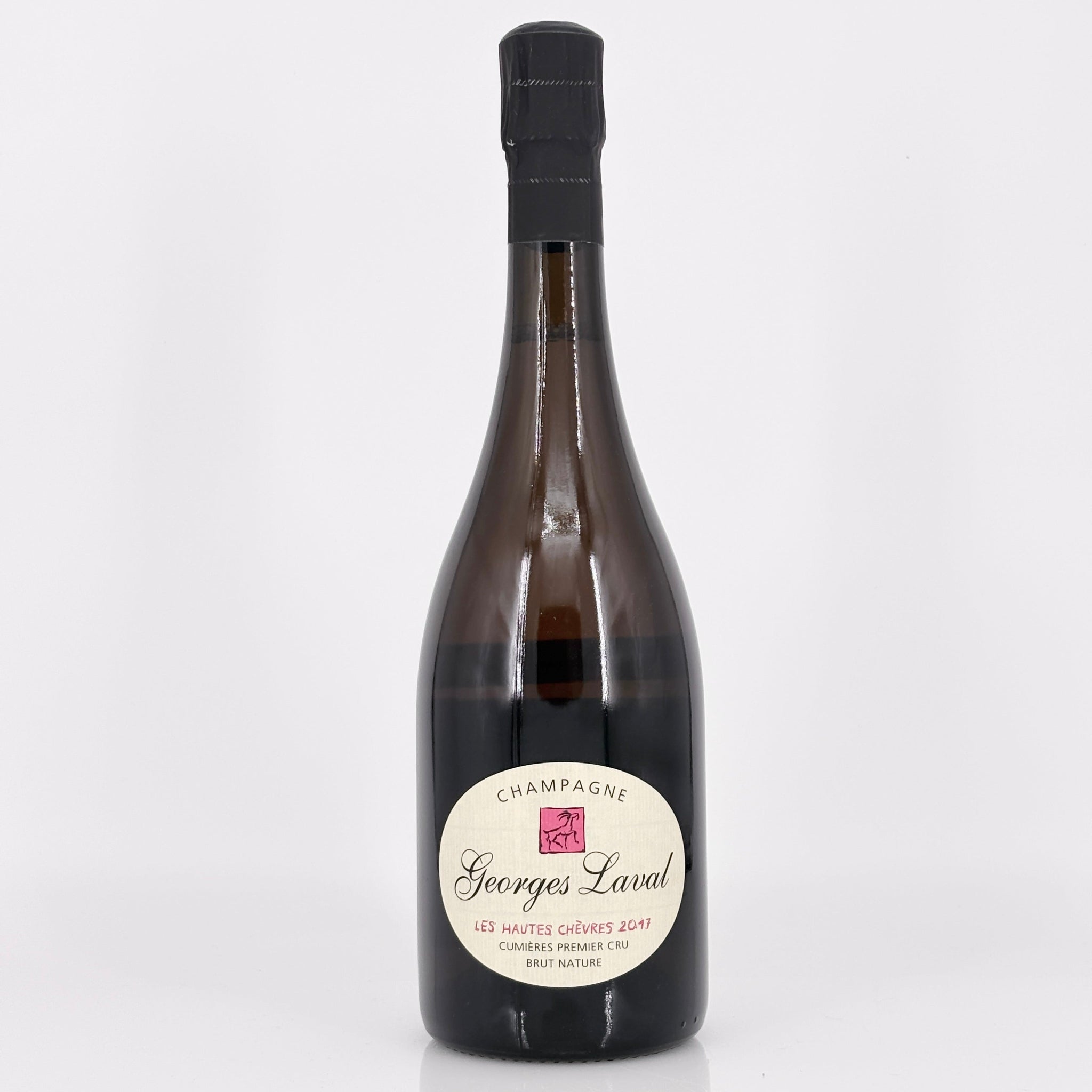 Bottle of Georges Laval champagne on a white background