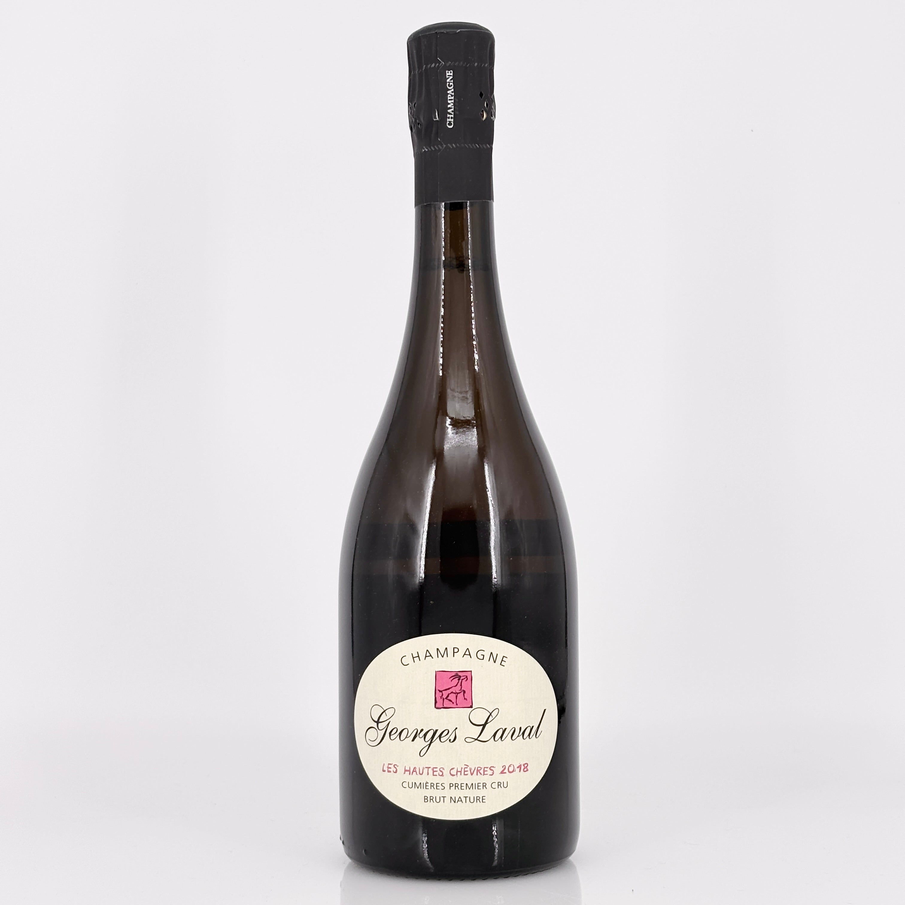 Bottle of Georges Laval champagne on a white background
