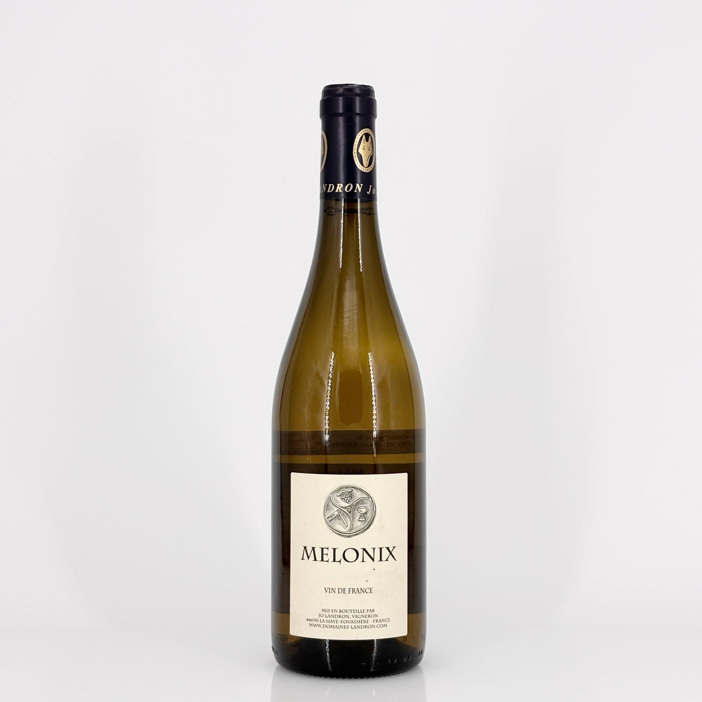 Bottle of wine on a white background