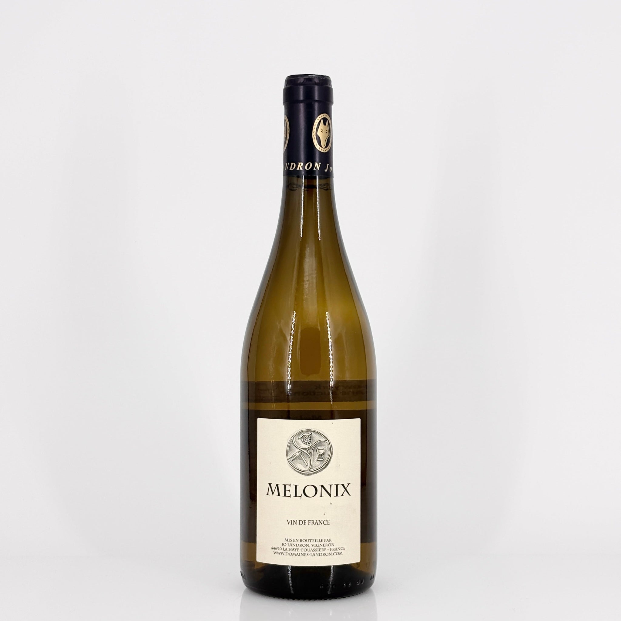 Bottle of wine on a white background