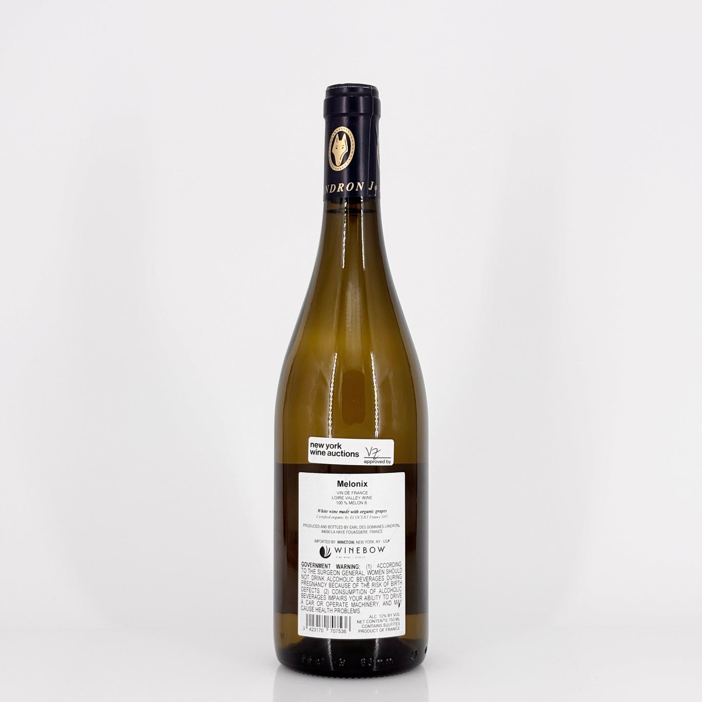 Bottle of wine on a white background