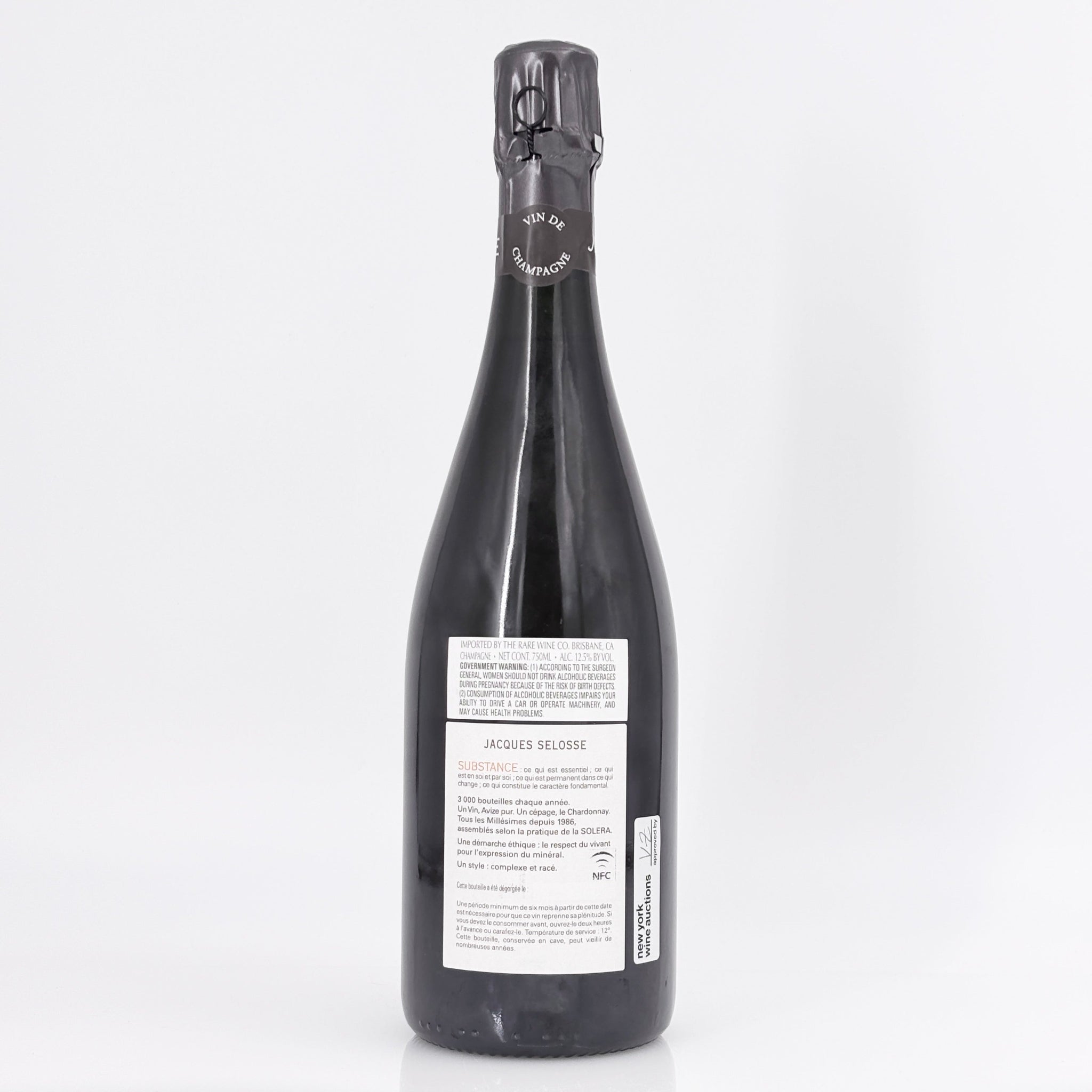 NV Jacques Selosse Substance Blanc de Blancs Grand Cru Brut Champagne, France (disgorged 2021)