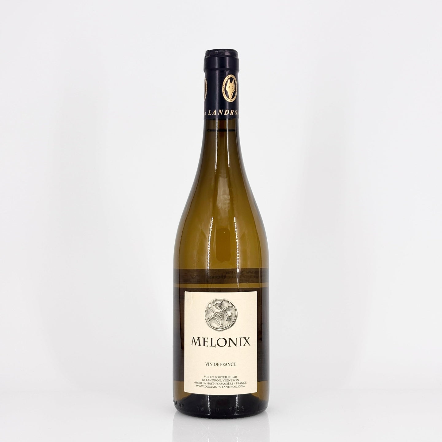 Bottle of wine on a white background