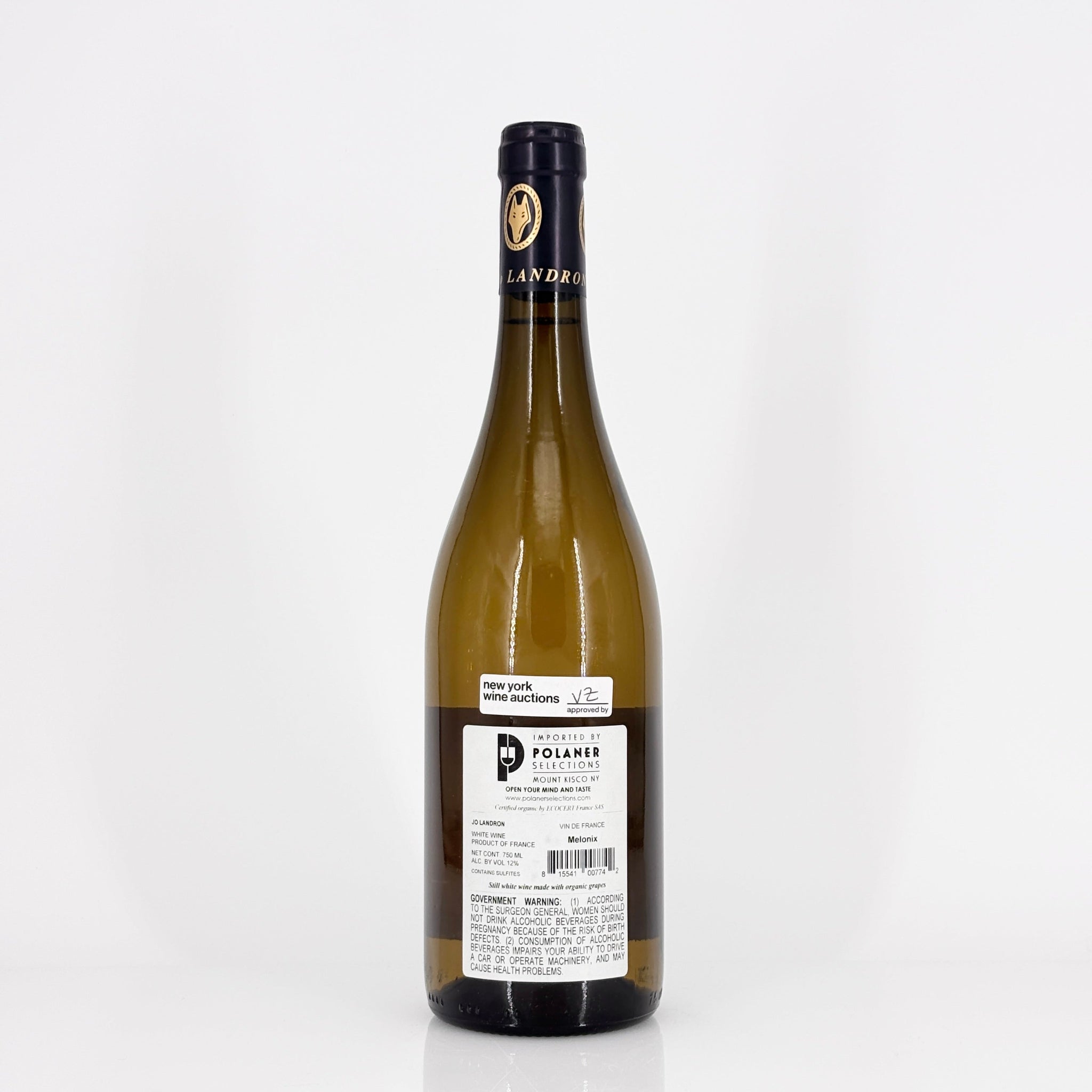 Bottle of wine on a white background