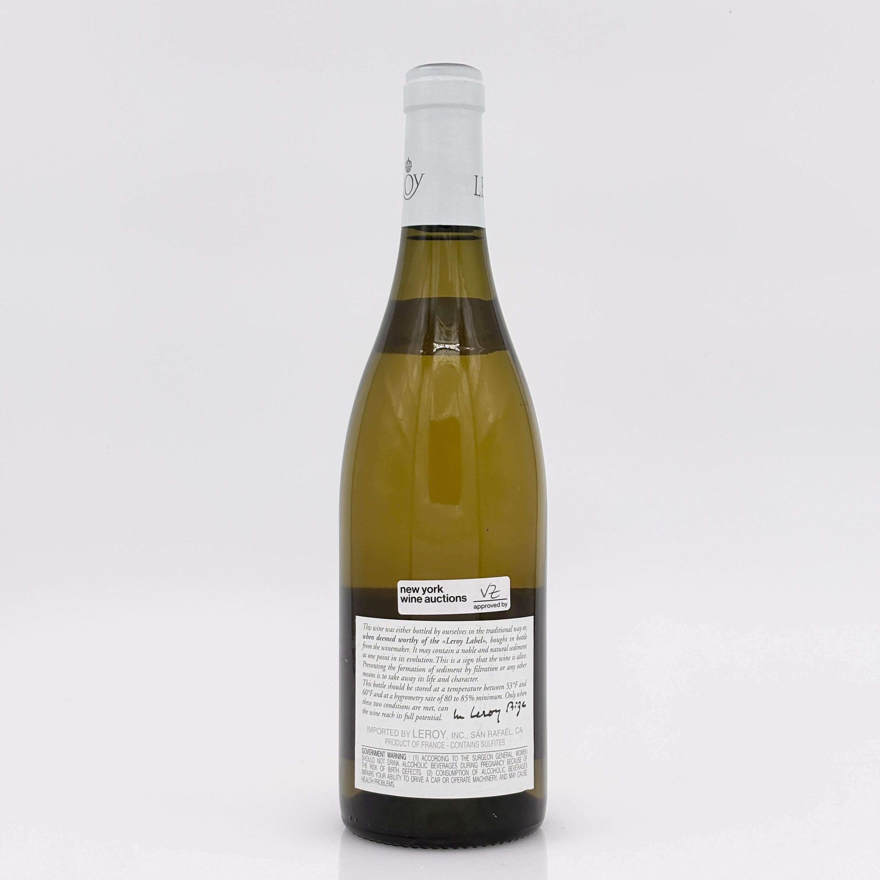 Wine bottle with a label on a white background