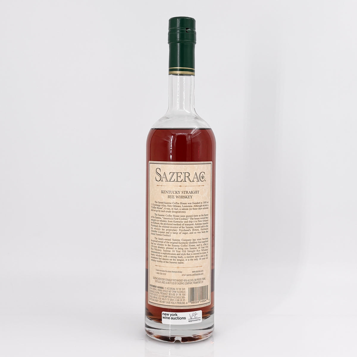 Sazerac 18 Year Old Straight Rye Whiskey, Kentucky, USA