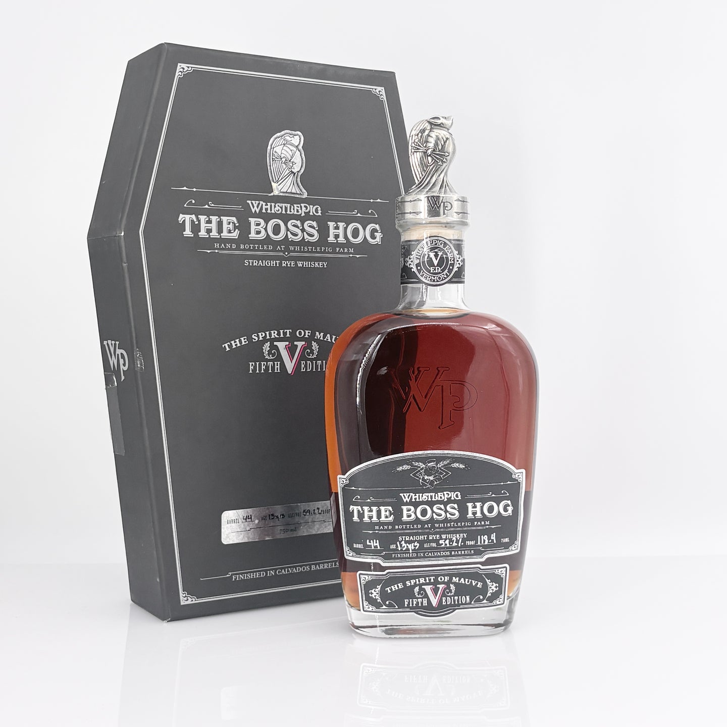 WhistlePig 'The Boss Hog V' "The Spirit Of Mauve" Straight Rye Whiskey, Barrel #44 Vermont, USA