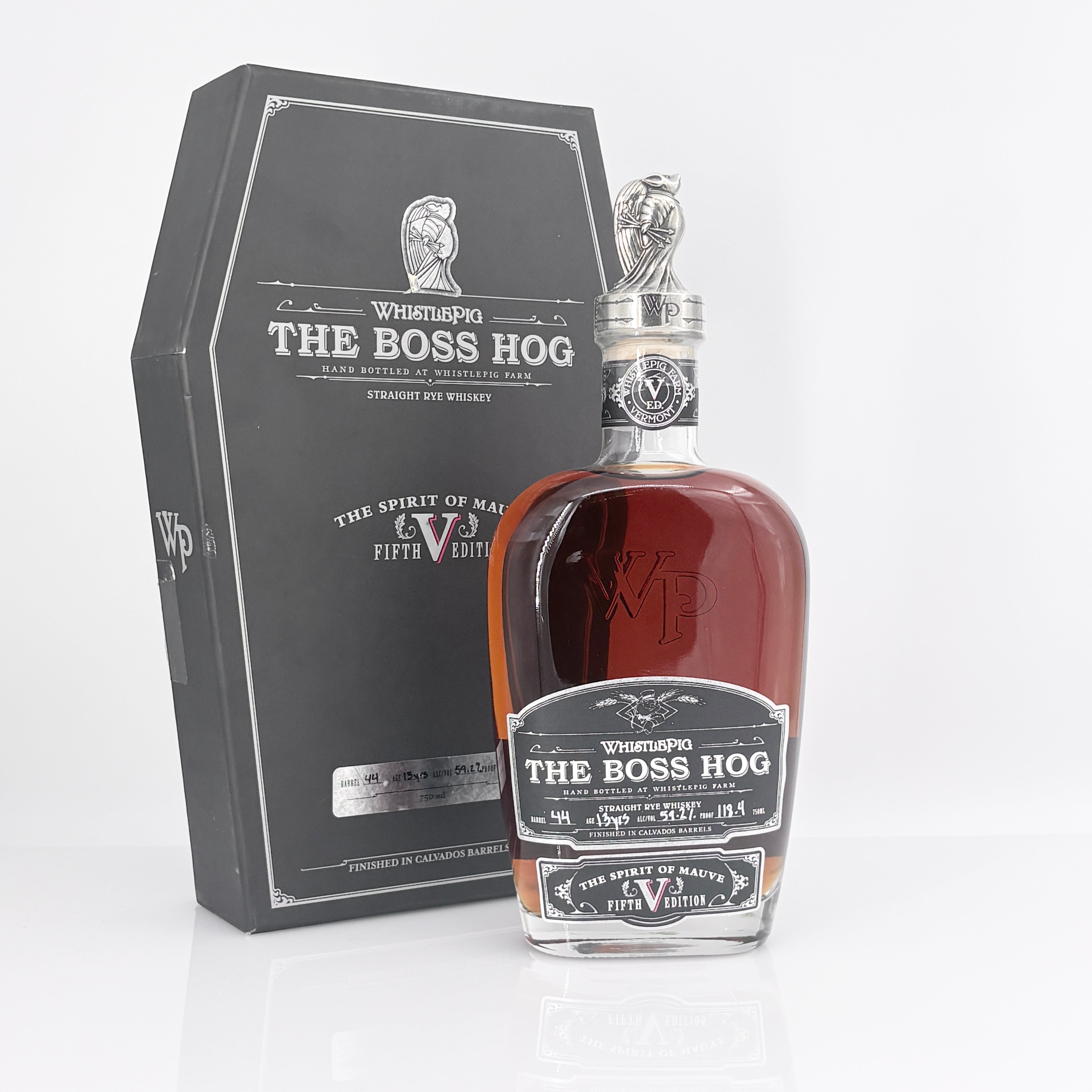 WhistlePig 'The Boss Hog V' "The Spirit Of Mauve" Straight Rye Whiskey, Barrel #44 Vermont, USA