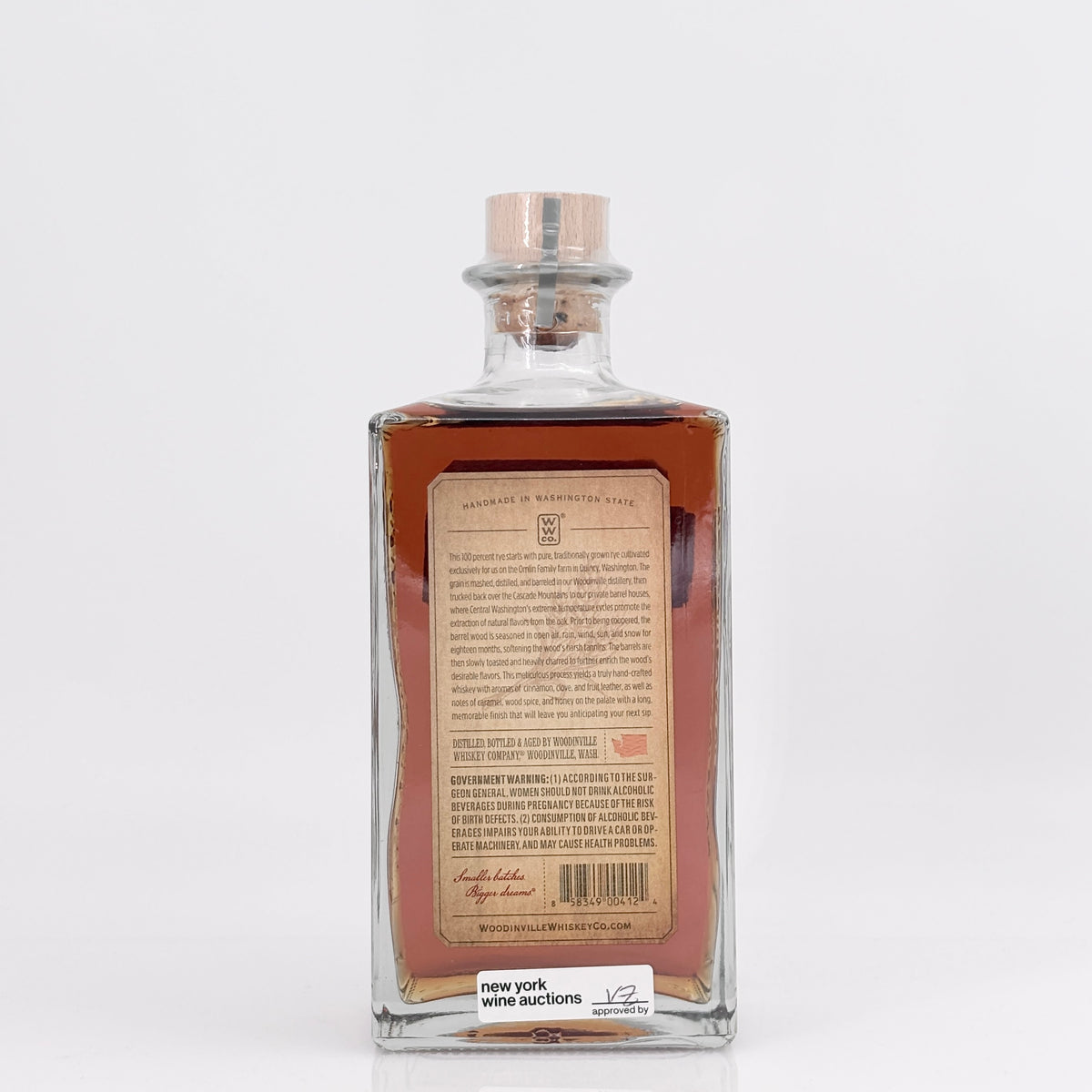Woodinville Whiskey Co. Straight Rye Whiskey, Washington, USA